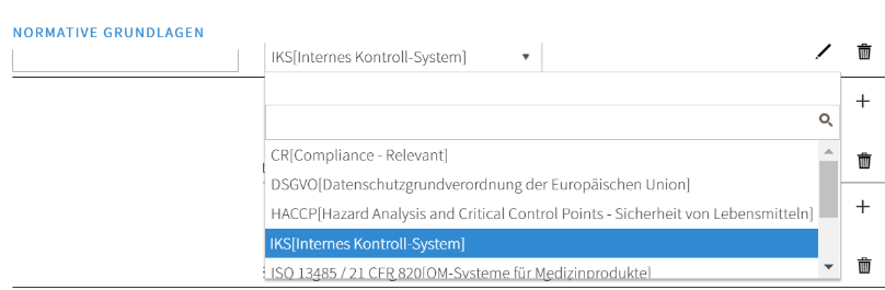 Auswahl Normative Grundlagen