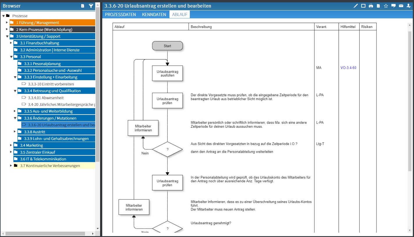 Screenshot Flow Chart Prozessmanagement Software